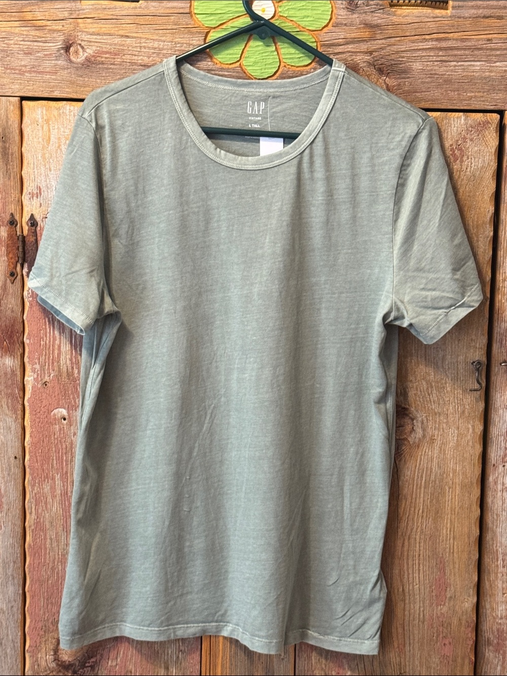 GAP Short Sleeve Crew Neck T-Shirt in Sage Olive Green Womens NWT large tall